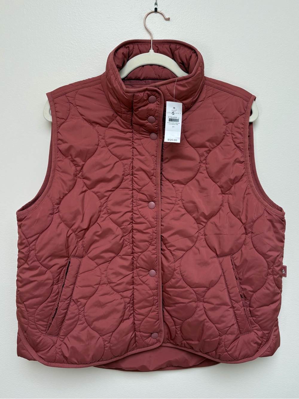 **NWT** Lou & Grey Quilted Sleeveless Vest - Dusty Rose
